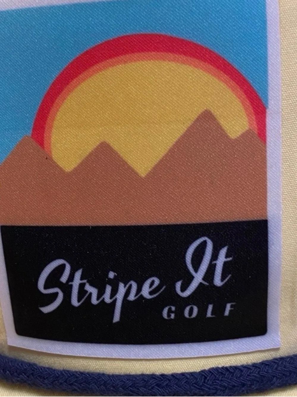 Stripe It Golf Retro Rope Snapback Hat Pale Yellow Grandpa Golf Cap EUC